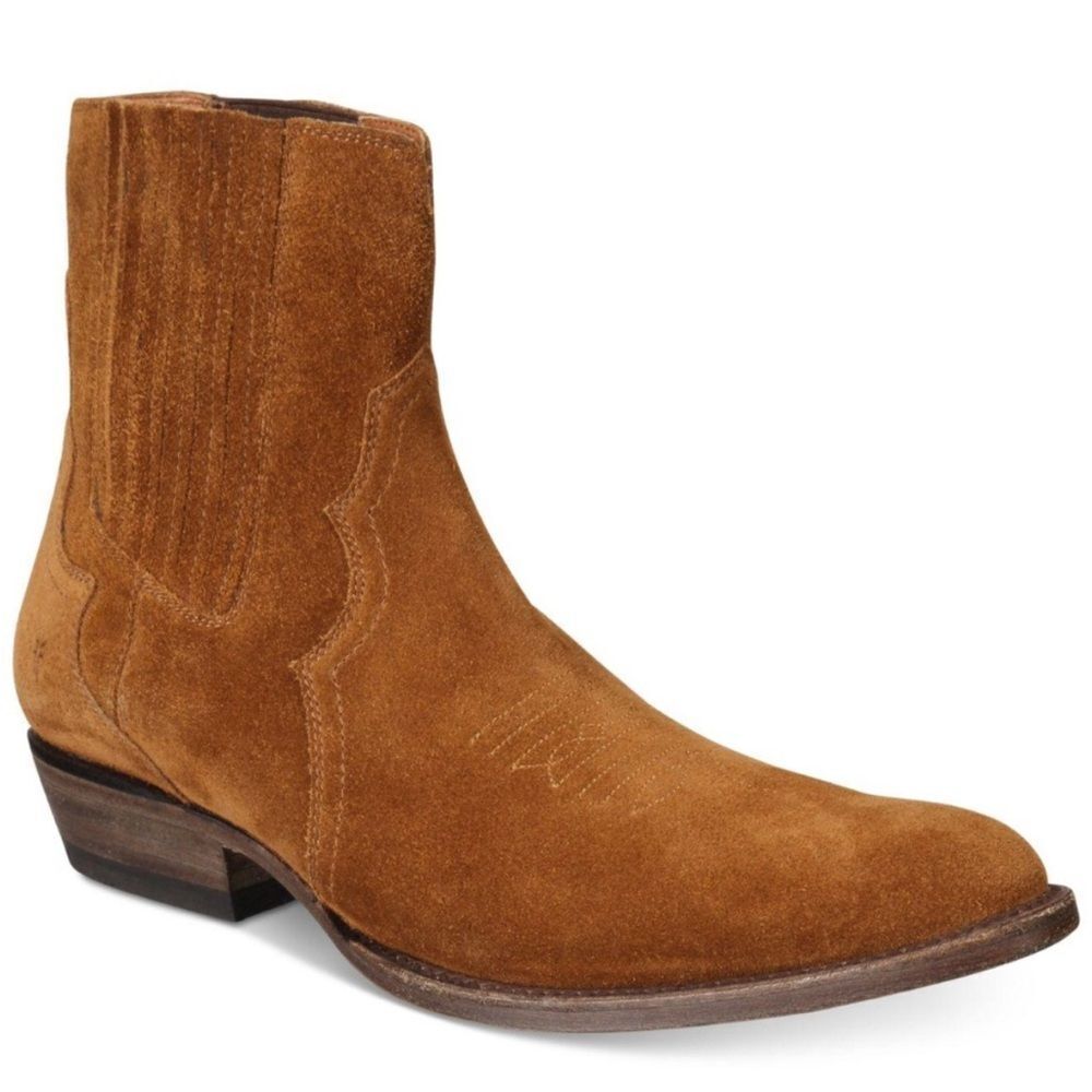 Frye Austin Chelsea Suede Copper Brown Boots